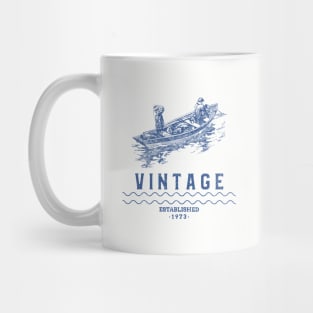 Vintage Est. 1973 Fishing Boat Mug